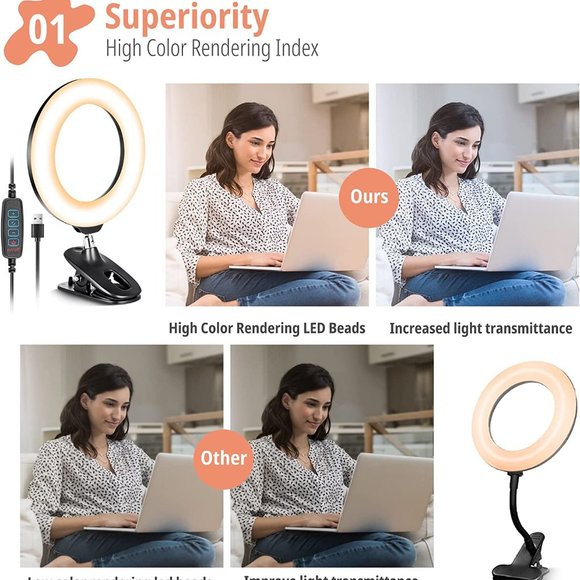 New Selfie Ring light with Clip for Computer - Picture 4 of 9